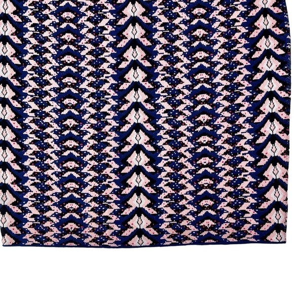 RACHEL ROY GEO PRINT JACQUARD CORNFLOWER PINK KNIT STRETCH PULL ON PENCIL SKIRT - Picture 5 of 11